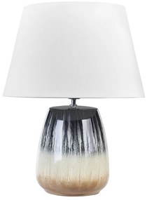 Lampada da tavolo ceramica grigio e crema 63 cm CIDER Beliani