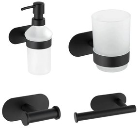 Set di accessori da bagno nero opaco in acciaio inox autoportanti Orea - Wenko