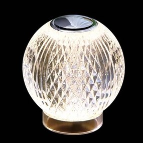 Lampada da tavolo diamante, acrilico trasparente, struttura cromata...