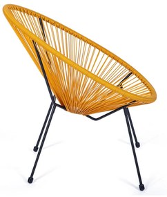 Poltrona da giardino gialla in rattan artificiale Avocado - Bonami Selection