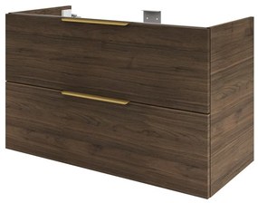 Mobile da bagno sospeso sotto lavabo L 105 x H 64 x P 48 cm bianco laccato lucido, 2 cassetti 2 ante SENSEA Neo Frame, Maniglie acquistabili separatamente