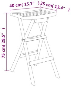 Set da Bar Pieghevole 5 pz in Legno Massello di Teak