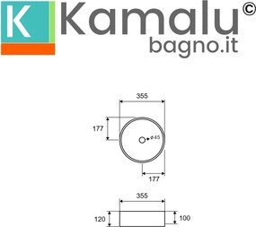 Lavabo tondo colore marrone caffe opaco 35cm | KLT-350M - KAMALU