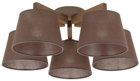 Brilagi - Lampadario a plafone LATTE SABIA 5xE27/15W/230V pino/marrone