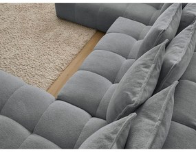 Divano angolare grigio scuro allungabile e con contenitore (penisola a sinistra/a U) con rivestimento in ciniglia Everest – Bobochic Paris