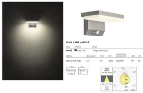 Redo 90535 - Luce solare a LED con sensore TAIYO LED/2W/3,7V 3000K IP54 antracite