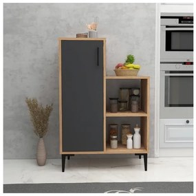 Mobile Da Cucina Multiuso Con Anta E Vani A Giorno Tea Rovere E Antracite