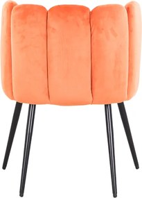 Sedia in velluto imbottita e gambe in metallo nero CAPRI Arancio