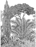 Isidore Leroy Carta da parati panoramica Riviera Grisaille - Grisaille – Bahnen 1/2/3