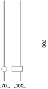 Ideal Lux - Applique a LED ESSENCE LED/12W/230V 2700K 70 cm CRI 90 nero