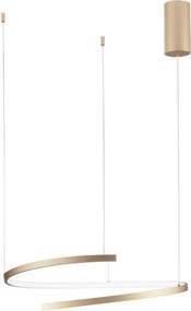 Lampadario LED glamour Moma dorato Ø60cm, luce con 3 temperature di colore 6090 lumen, LUCE AMBIENTE DESIGN