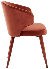 Set di sedie da pranzo rosso chiaro in imbottito 2 pz Kosaka – Light &amp; Living