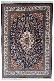 Ghom Tappeto 140x200 Blu (Iran) Annodato A Mano