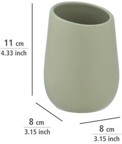 Tazza in ceramica verde per spazzolini da denti Badi - Wenko