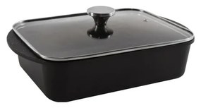 Pirofila in alluminio antiaderente con coperchio in vetro , 35 x 22,5 cm Grande - Orion