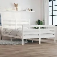 Giroletto in Legno Massello di Pino 160x200 cm Bianco cod mxl 55967