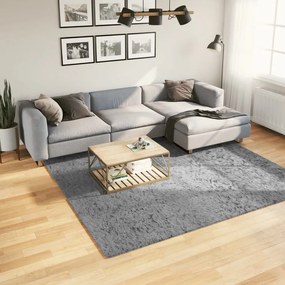 Tappeto Shaggy Pamplona A Pelo Lungo Moderno Grigio 240x240 Cm /