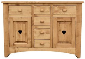 Base credenza 2 ante e 6 cassetti con cuori - LM-C2