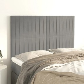 Testiere 4 Pz Grigio Chiaro 72x5x78/88 Cm İn Velluto /