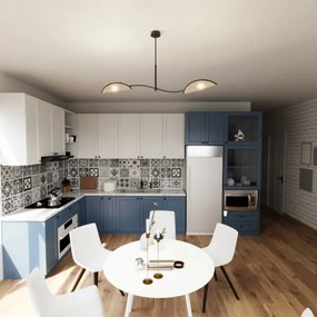 Lampadario a sospensione con supporto rigido LOTUS 2xE14/10W/230V nero/beige