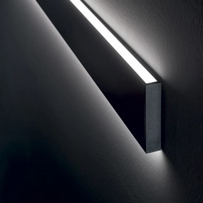 Applique Moderna Linus Alluminio Nero Led 32W 3000K Luce Calda