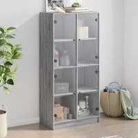 Credenza con Ante Grigio Sonoma 68x37x142 cm Legno Multistrato 3295862