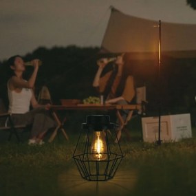 Lampada Solare LED da Terra 0.5W Vintage IP44 – Ricaricabile con Maniglia