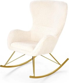 Poltrona a dondolo Liberto crema/oro - H106 cm