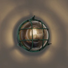 Lampada da parete per esterni verde rotonda IP44 - Noutica