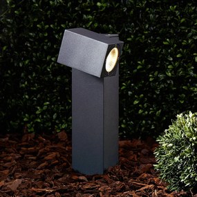 Lucande Lampioncino LED Lorik, 30 cm, antracite, alluminio LORIK, Nero, Alluminio, Moderno, Lampada LED da esterni