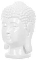 Statuetta decorativa in ceramica bianca testa di Buddha scultura ornamentale stile glamour accessori decorativi