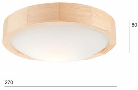 Plafoniera NATURAL SLIM 1xE27/60W/230V ø 27 cm pino