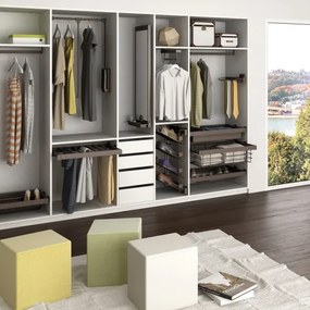 Appendiabiti regolabile per armadio 60 - 83 cm moka Acciaio e Tecnoplastica