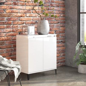 Credenza bianco lucido 60x35x70 cm in truciolato