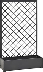 Fioriera da Giardino in Metallo con Traliccio 90x32xH150 cm Rama Antracite...