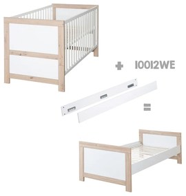 Lettino in colore bianco e naturale 70x140 cm Malo - Roba