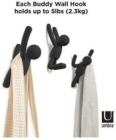 Ganci in plastica da parete in set da 3 Buddy - Umbra