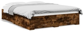 Giroletto Con Cassetti Rovere Fumo 140x200 Cm Legno Multistrato /