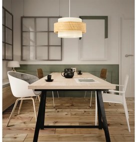 Lampadario su cavo BOHO 1xE27/60W/230V Ø 40 cm iuta/crema