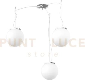 Mars sospensione spostabile montatura cromo vetro bianco d.20 cm 3 ...