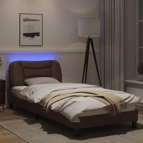 Giroletto con luci led marrone 90x200 cm in similpelle