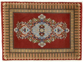 Kashan Tappeto 80x60 Rosso (Iran) Annodato A Mano