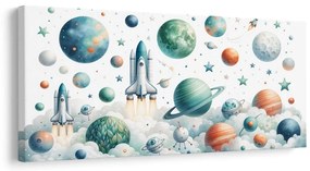 Quadro su tela – Lancio di razzi nello spazio