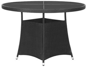 Set Mobili da Pranzo per Giardino 5 pz in Polyrattan Nero