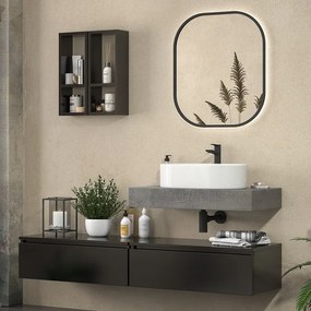 Composizione bagno con 2 mobiletti 80 cm e mensolone 80 cm | KAM-KK803 - KAMALU