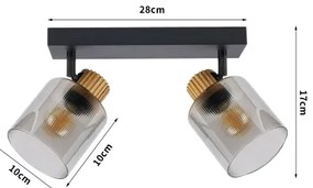 Brilagi - Faretto HYGGE 2xE14/15W/230V nero/fumé