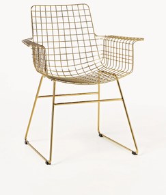 Sedia con braccioli in metallo Wire