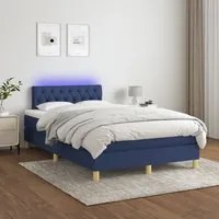 Letto a Molle con Materasso e LED Blu 120x200cm in Tessuto cod mxl 64236