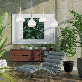 Lampadario a sospensione con filo NOAK WOOD 4xE27/60W/230V bianco/legno
