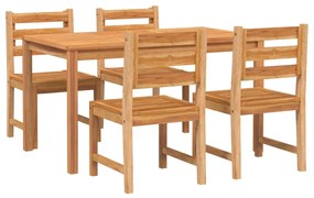 Set da pranzo per giardino 5 pz in legno massello di teak